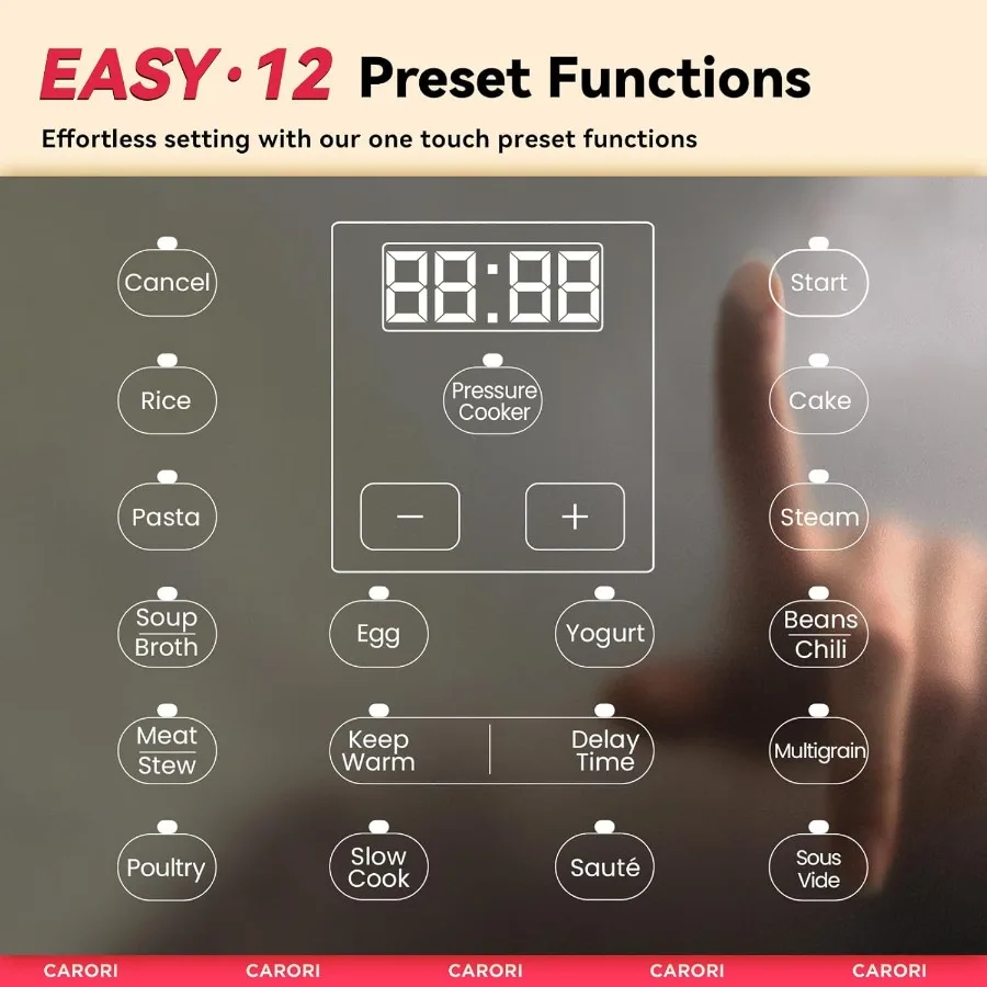 1200 واط 12in1 قدر الضغط الكهربائي 8Qt الفولاذ المقاوم للصدأ متعدد الطباخ للاستخدام المنزلي المطبخ يجمع بين الطبخ البطيء الأرز الطبخ St