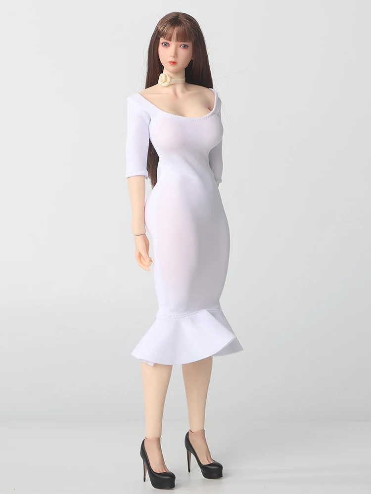 1/6 Maßstab Damen-Stretchkleid mit eng anliegender Hüftpartie und Fischschwanz-Design, Puppenkleidung Zubehör für 12-Zoll-Actionfiguren. – Detail 1