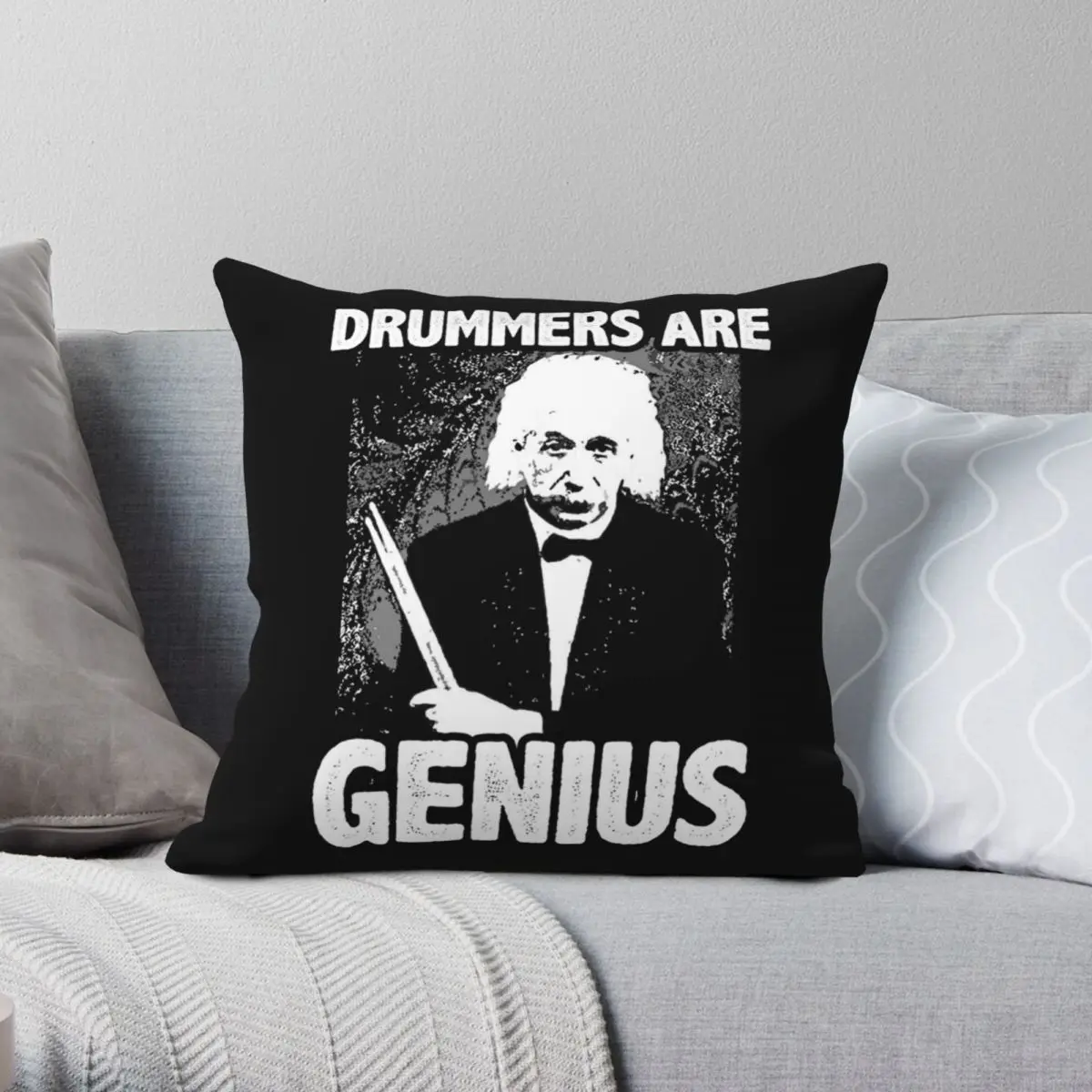 DRUMMERS ARE GENIUS Pillowcase Polyester Linen Velvet Creative Decor Throw Pillow Case Sofa Seater Cushion Cover Wholesale 45x45