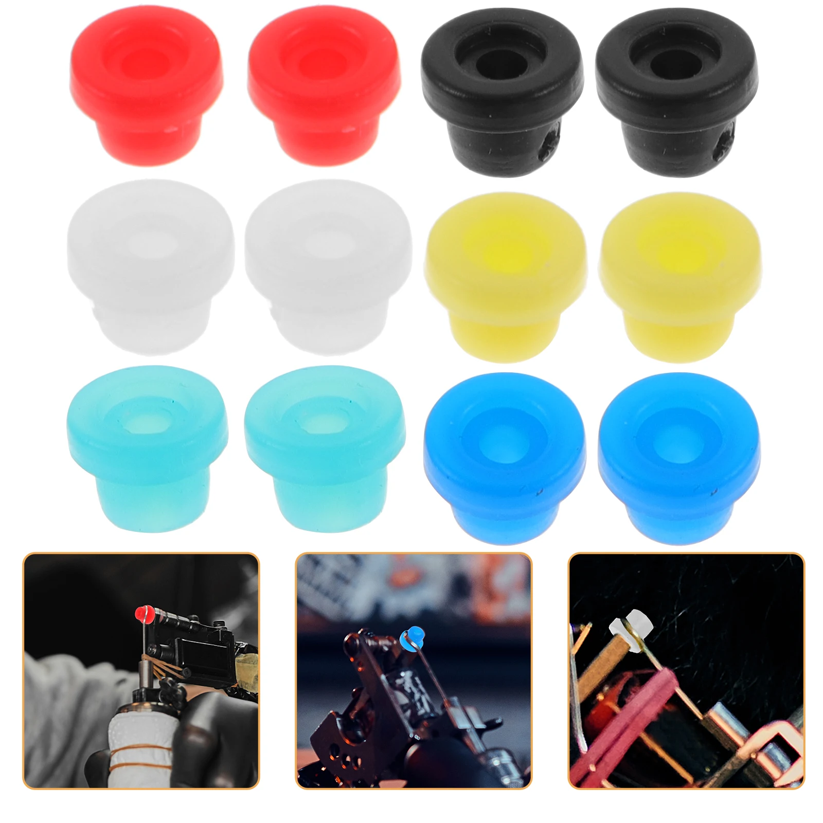 100 قطعة من حلقات الدبوس من السيليكون لإبر آلة الوشم وأداء مستقر واستبدال وسادة إبرة