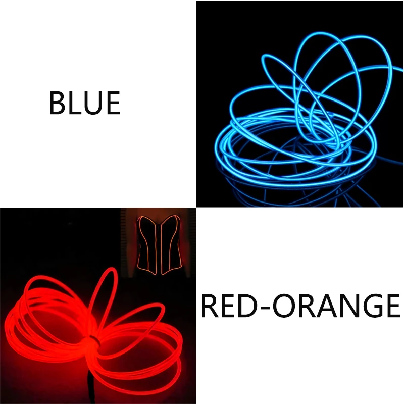 Car Interior Led Decorative Lamp EL Wiring RGB Flexible Neon Light With USB Drive Atmosphere Lamp Cold Light LED Ambient Lights