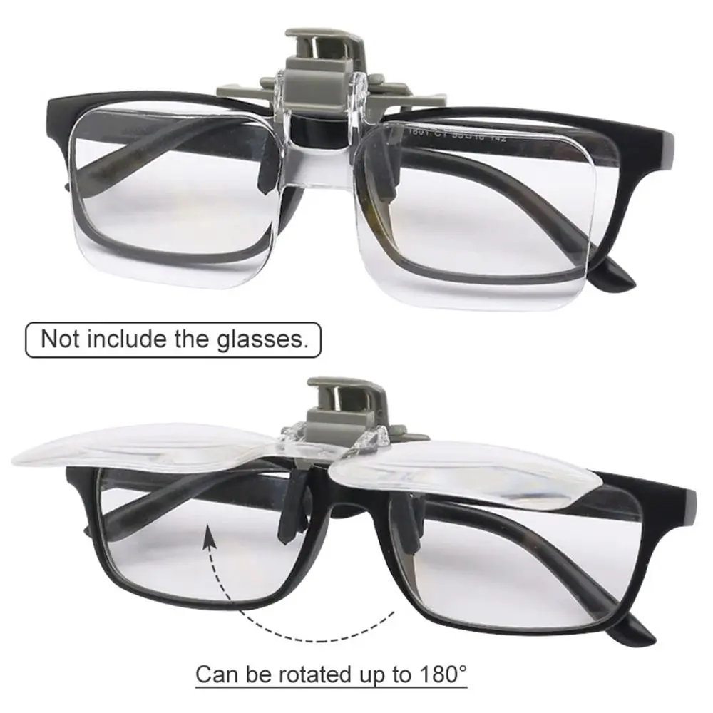 High Quality HD Acrylic Optical Lenses 2X Light-weight Magnifying Glasses with Clip Loupe Magnifier