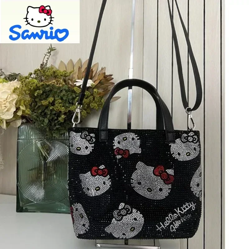 

sanrio High Quality Diamond Inlaid Hello Kitty Handbag for Women, Fashionable and Crossable, Dual Use Shoulder Bag