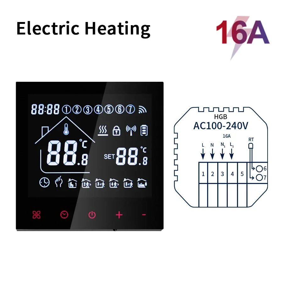 Tuya Smart Home Thermostaat Water Vloerverwarming Elektrisch/Watergas Boiler WiFi Temperatuur Afstandsbediening met Google Alexa - afbeelding 2