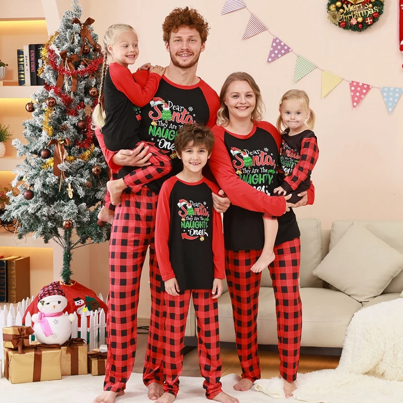 2024 Adult Kids Family Christmas Pajamas Sets  Father Mother Kids Baby Matching  Family Set Pjs Christmas Print Pyjamas Sets