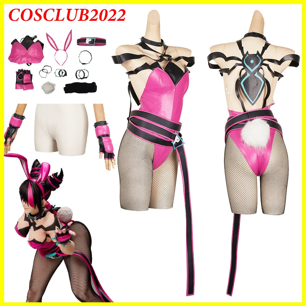 

Bunny Girl Han Juri Cosplay Bodysuit Jumpsuit Headband Game Fighter Roleplay Costume Women Gloves Halloween Outfits Fantasy Suit