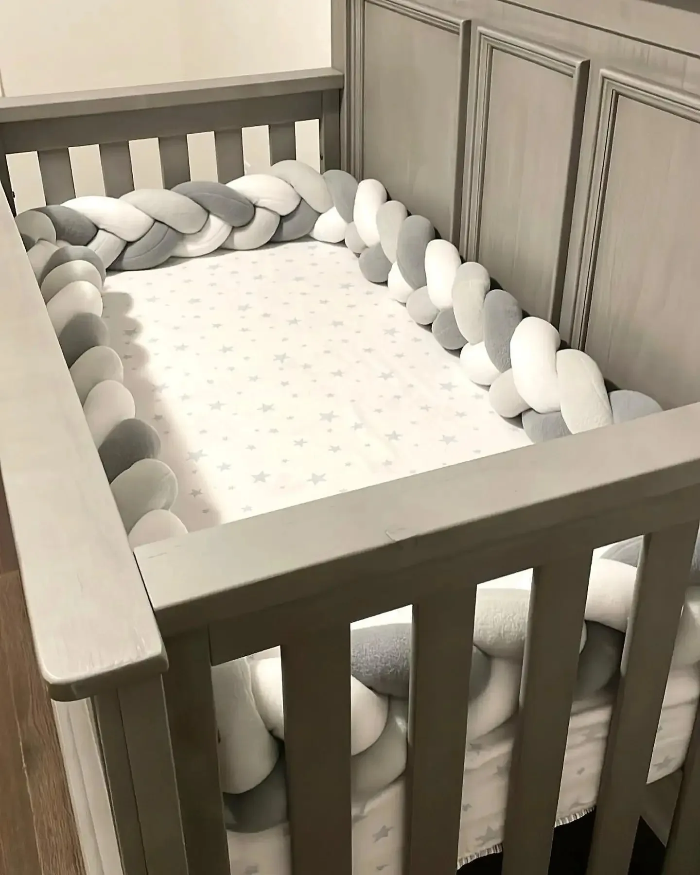 Toddler Baby Bed Bumpers In The Crib Newborn 1M/2M/3M/4M Baby Crib Protector Bed Braid Knot Cushion for Infant Kids 3 Shares