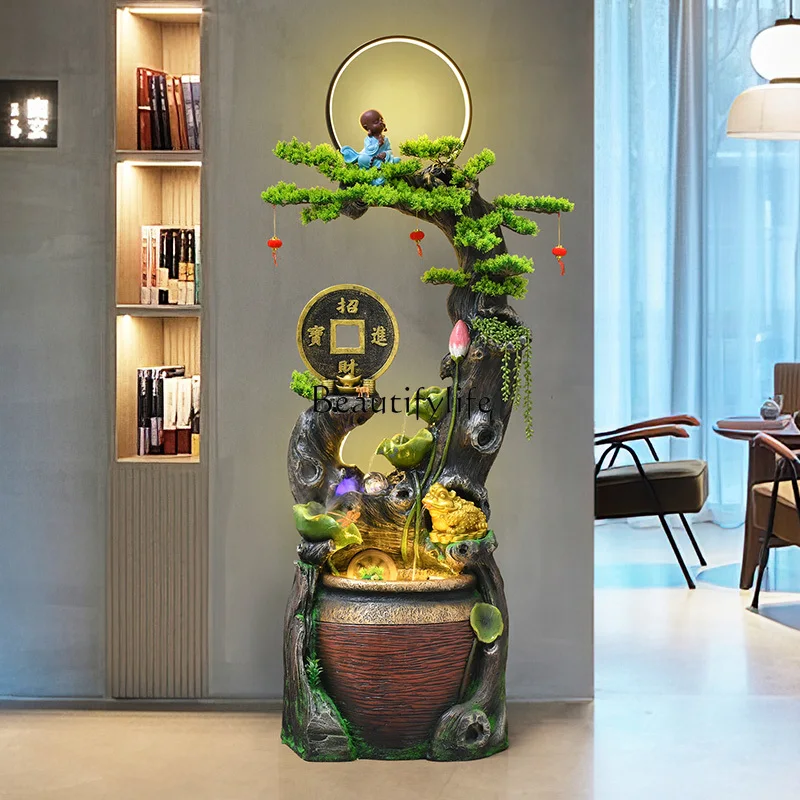 

Chinese Zen Style Artificial Mountain Water Fountain Ornament with Circulating Water and Landscaping Decoration