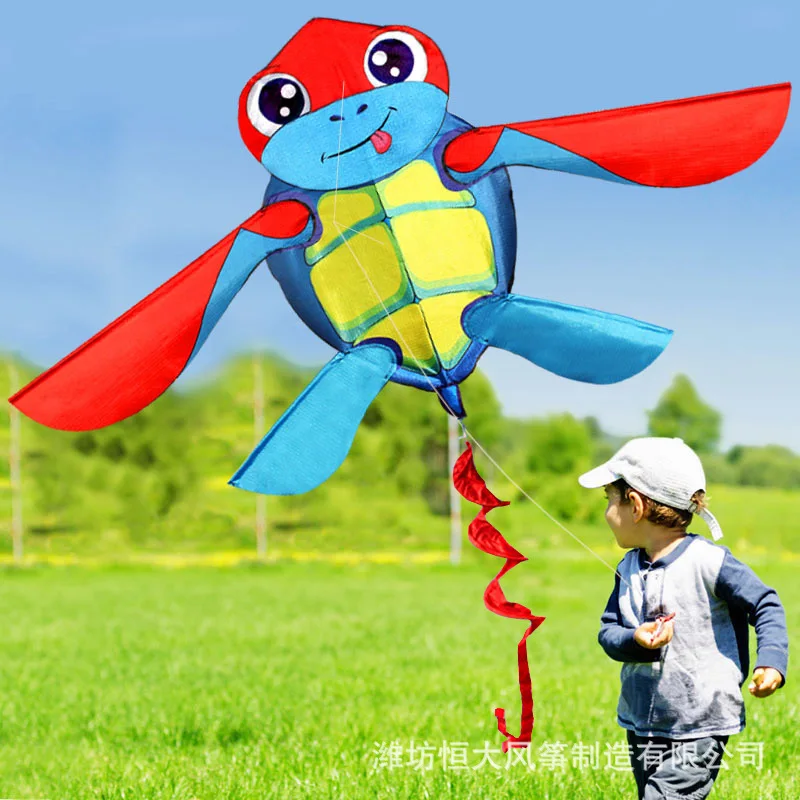 Weifang-Cerfs-volants animaux de dessin animé pour adultes et enfants, cerfs-volants tortue, brise facile à voler, cadeau d'anniversaire pour enfants