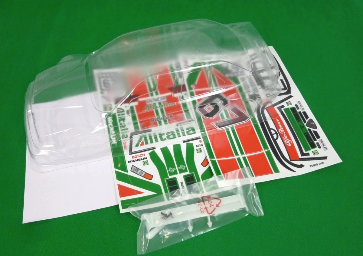 1:10 Romeo 155 Unpainted Clear Polycarbonate Body Shell 190mm, 3D Printed Spoiler and Mirrors, RC Scale Touring Upgrade Parts