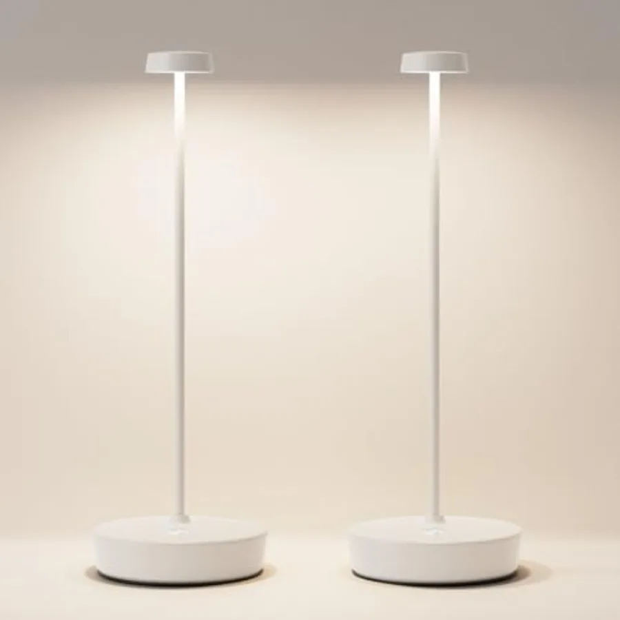 

2Pack Cordless LED Table Lamp Rechargeable Battery Desk Lamps 3 Color Stepless Dimmable Metal Battery Table Lamps Portable Tabl