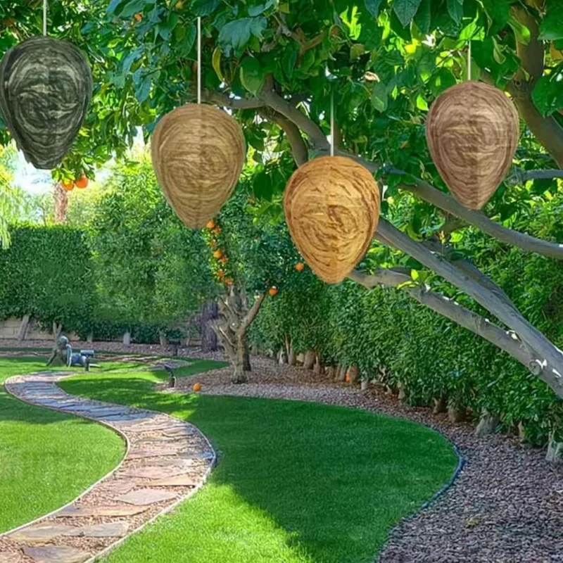 10pc mixed natural honeycomb imitation products, hanging bee repellent device bee trap, simulated honeycomb bee repellent device