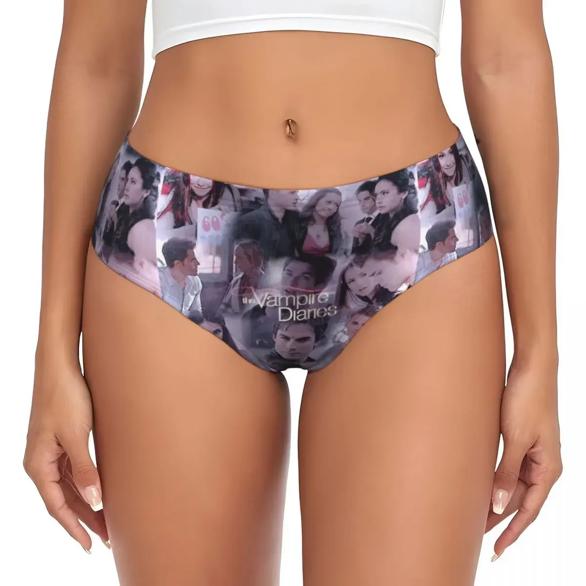 

Custom The Vampire Diaries Brief Panties for Women Breathable Stretch Underwear