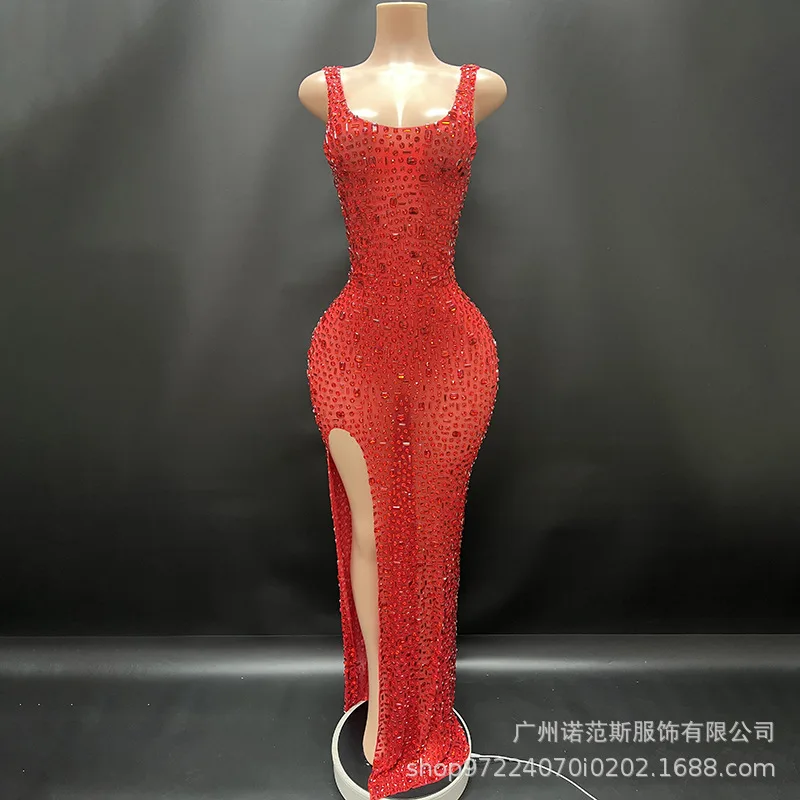 Zomer Zwart Laag uitgesneden Hoge Split Avond Sterren Rode Loper Bar Nachtclub Band Prestaties Resident Zingen Vestidos Luxo Para Festa