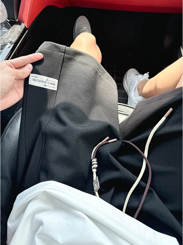 American Dstring orts masculino solto ajuste spor casual drapey calças verão cinco quartos comprimento moletom juventude faion