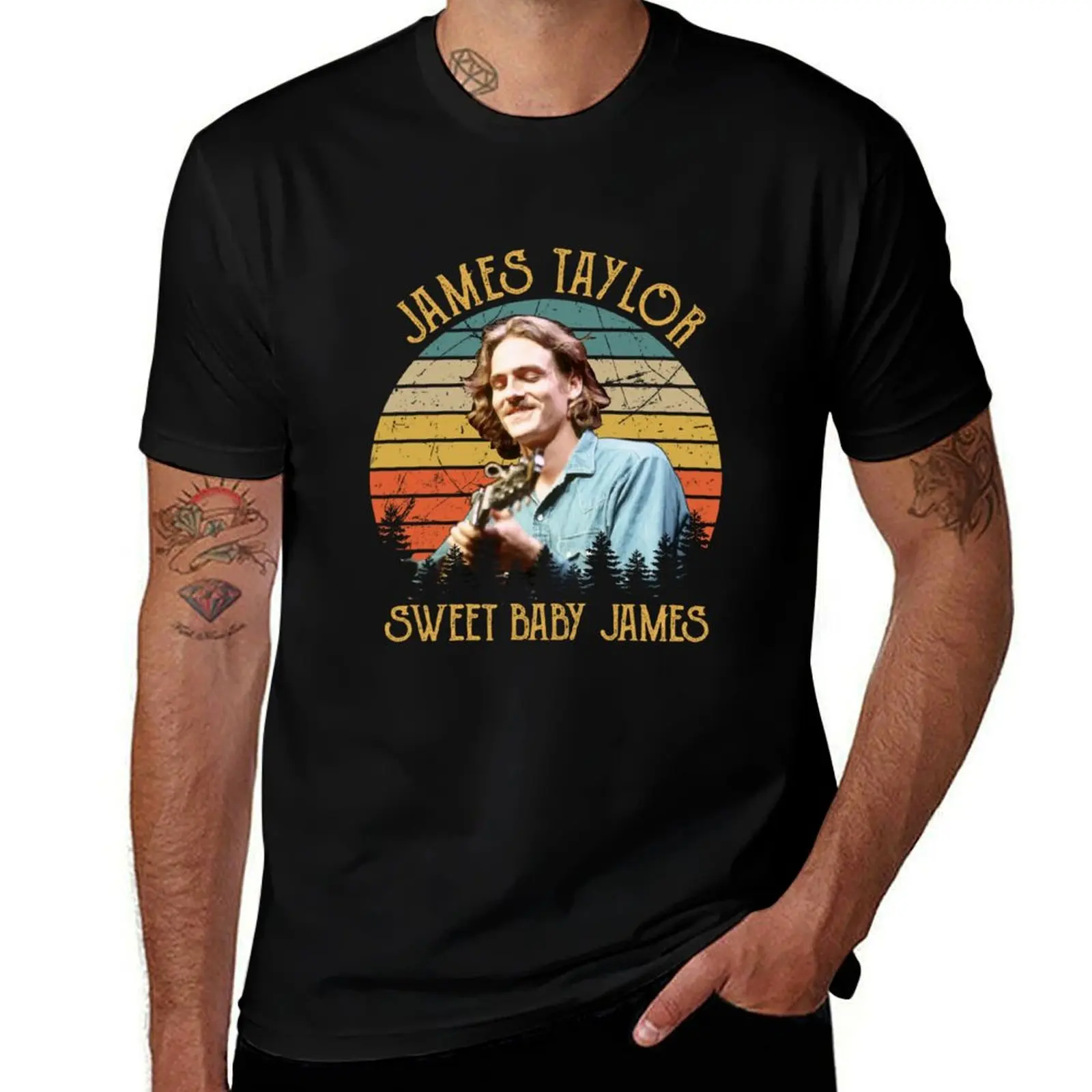 James Taylor Sweat Baby James T-Shirt man clothes graphic tee shirt anime stuff oversized graphic tee plain black t shirts men