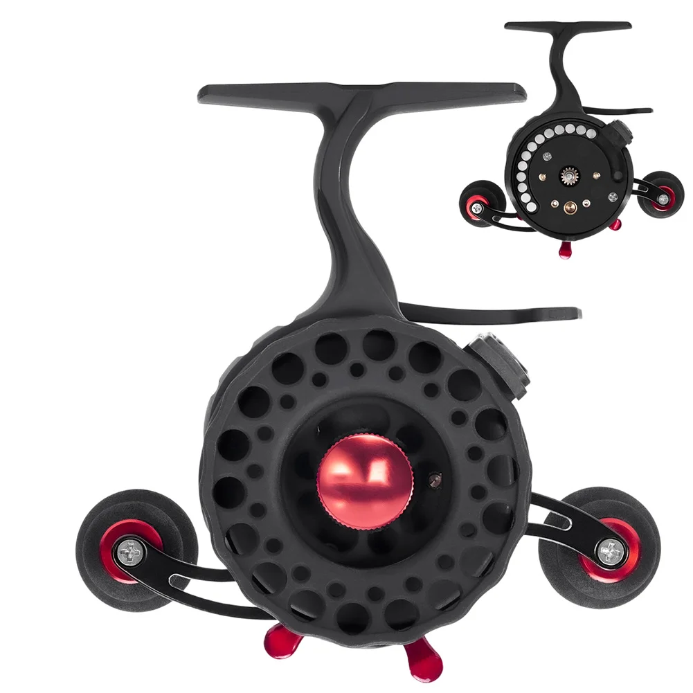 氷上釣りリール-磁気式スローディセント-13個の磁石-351ギア比-金属製構造でスムーズな氷上釣りを実現