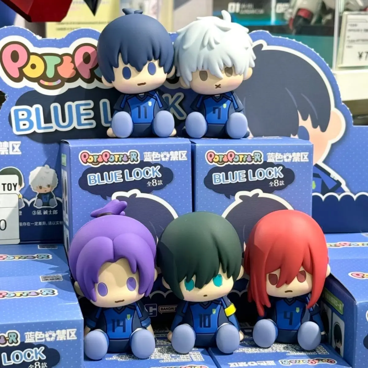 

Bandai Potepotte-R Blue Lock Blind Box Q Style Anime Mini Figures Cute Sitting Desktop Ornament Collectibles For Anime Lovers