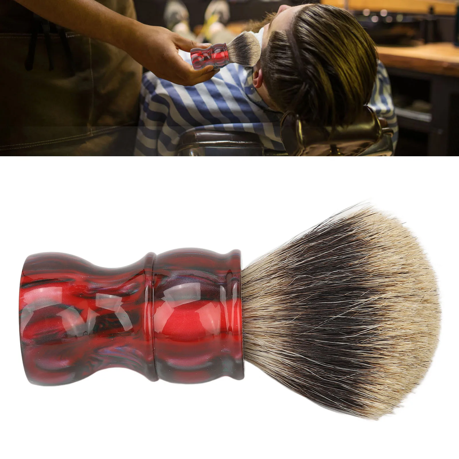 

Men Beard Brush Portable Ergonomic Soft Rugged Easy Clean Beard Barber Brush For Home Barbershop