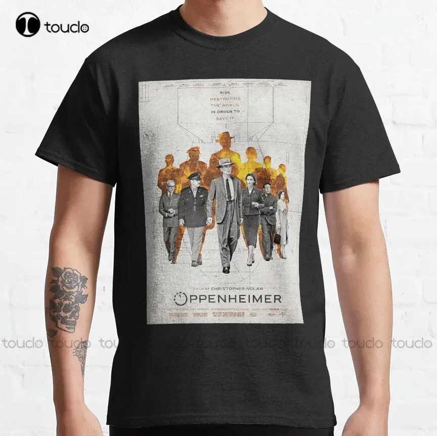 Oppenheimer Film 2023 Classic T-Shirt Hiking Shirt Printed Tee Custom Aldult Teen Unisex Digital Printing Tee Shirts Custom Gift