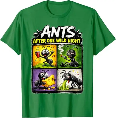Y2k Ant Colony After Dark Grafik-T-Shirt Lustiges Ant-After-Dark-T-Shirt | Party Animal Hangover Humor Spruch T-Shirt Unisex Kleidung – Detail 8