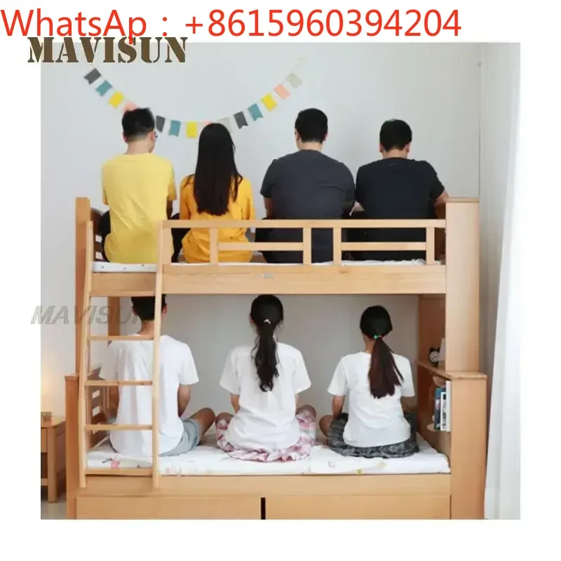 

Bookcase Type Multifunctional German Beech Wood Bed Frame Good Quality And Low Price Bedroom Furniture Bunk Bed For Children