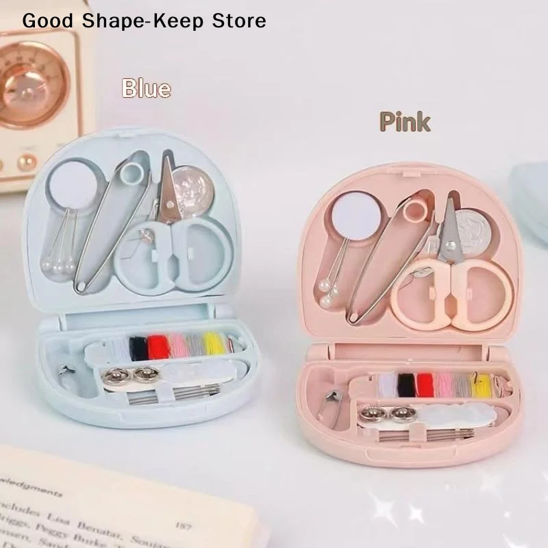 1PC Mini Portable Sewing Kit With Complete Tools Storage Case For Travel Home Repair Nordic style mini needle and thread box