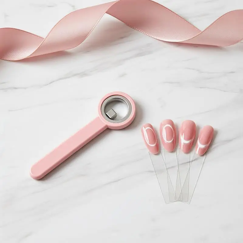 Portable Ring Cat Eye Magnet with Handle for Nails Hollow Effect Effortless Cat Eye Nail Art Tool for Home DIY and Nail Studios