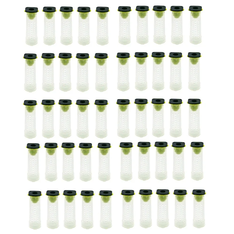 ABAE-100 PCS Queen Bee Roller Cage - Plastic Beekeeping Queen Cup Kit Queen Bee Roller Cage Back Cup Holder Beekeeping Tools