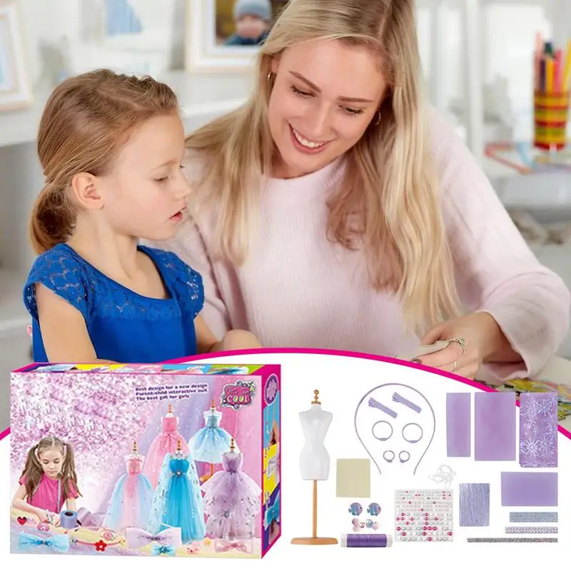 Clothes Design Kit Creative Dress Making Kit Girls Crafts Kit Children Clothes Design Kit For Home Kindergarten Nursery