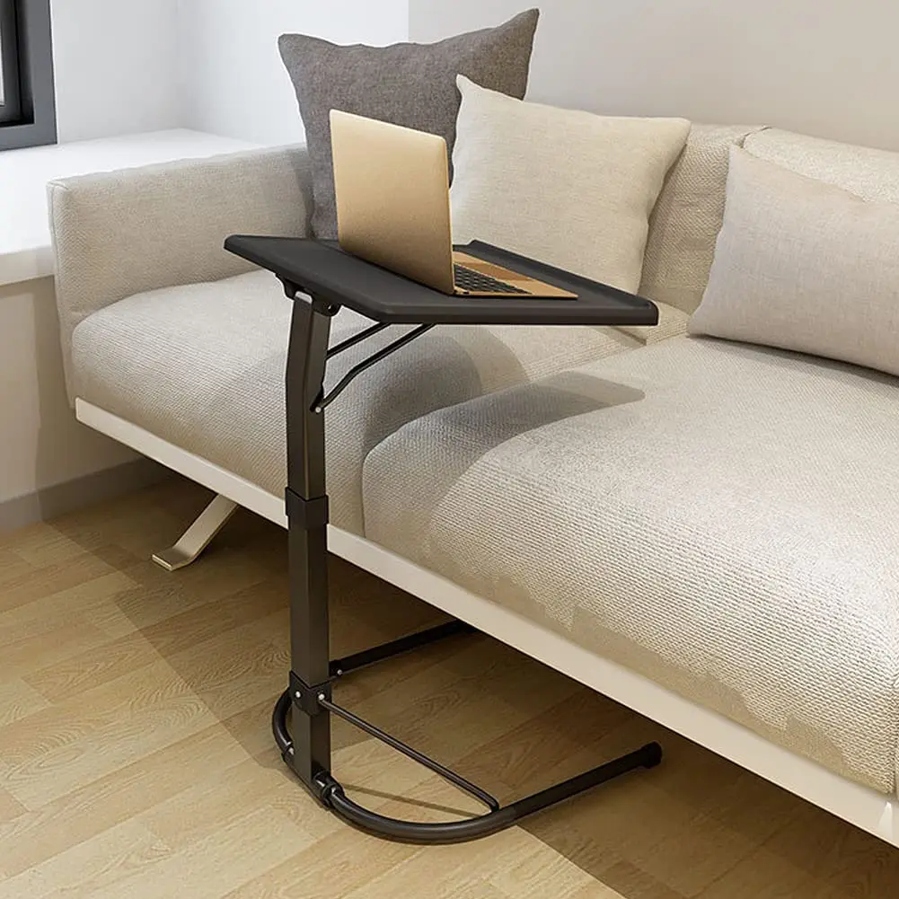 Table d'appoint pliable pour ordinateur portable, réglable en hauteur et en inclinaison, légère et portable, pour lit, canapé, extérieur, couleur : noir, dimensions : 43 x 43 x 63/70/76 cm