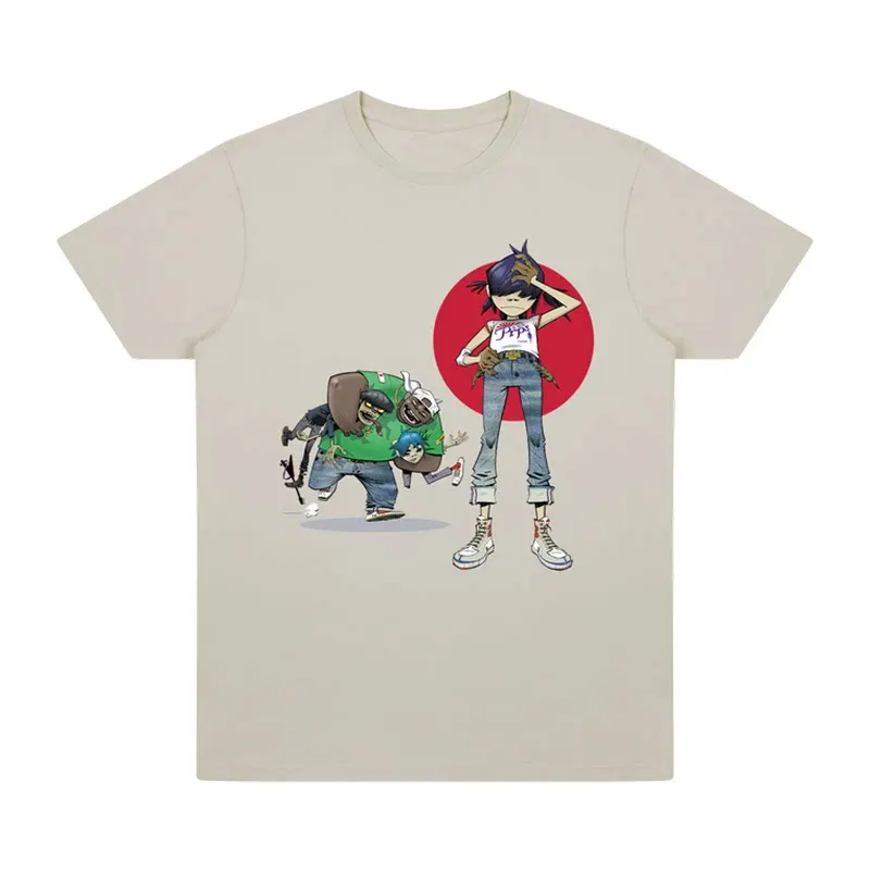 Summer (Virtual Band) Gorillaz Hip-Hop American Retro Cotton Casual Short-Sleeved Round-neck T-Shirt