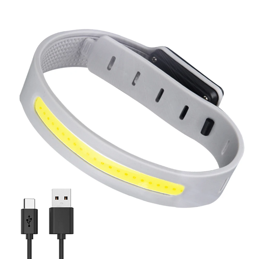 Luz LED de advertencia de pierna COB, 350mAh, 500LM, pulsera deportiva para brazo y pierna, luz tipo C, recargable por USB, lámpara portátil impermeable IPX4