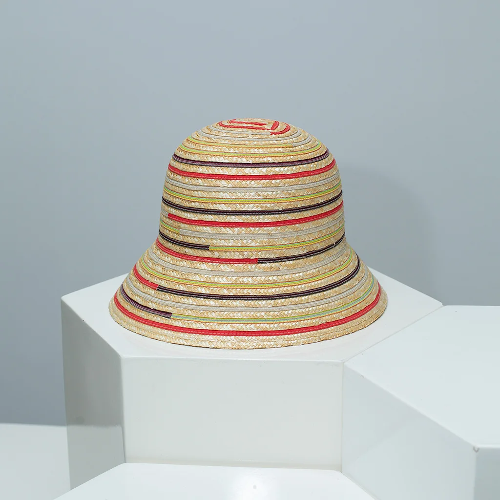 Colorful Straw Wide Brim Sun Hat for Women, Large Brim Beach Summer UV Protection Hat, Outdoor Travel Foldable Floppy Cap