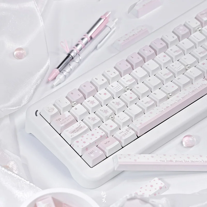 

Cherry SO Profile Whisper Theme Girl Pink Thermal Sublimation Keycaps Set PBT for Mechanical Switch Keyboard for Peripheral