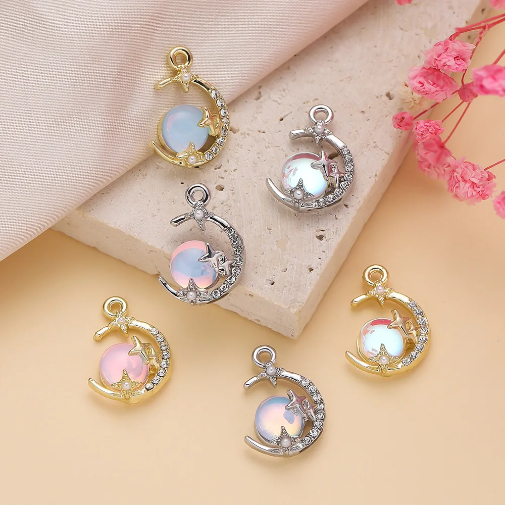 

Hot Selling Baroque Star Moon Colorful Pendant Decoration Small Pendant Handmade Diy Bracelet Necklace Hand-made Material