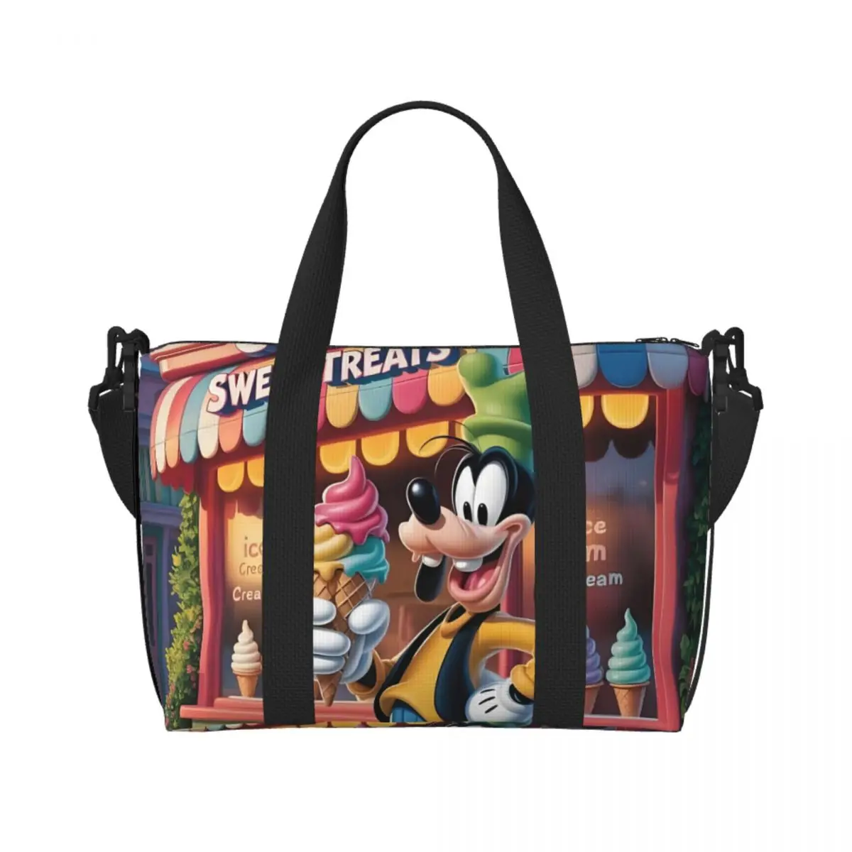 

Custom Goofy Cartoon Film Tote Bag Women Big Capacity Funny Animal Pattern Gym Beach Travel Bags