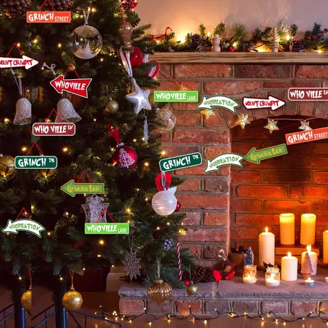 16 st julgransdekorationer Greench Whoville papperskort hängande Välkommen till Whoville julgransprydnader dekoration 6 best sales julgranskulor av papper - №6