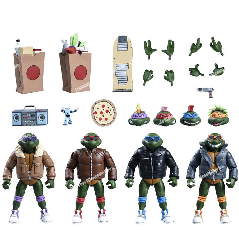 Original Neca 54381 TMNT Punk Disguise Michelangelo Raphael Donatello Leonardo Anime Action Figure Collection Model Gifts Toys