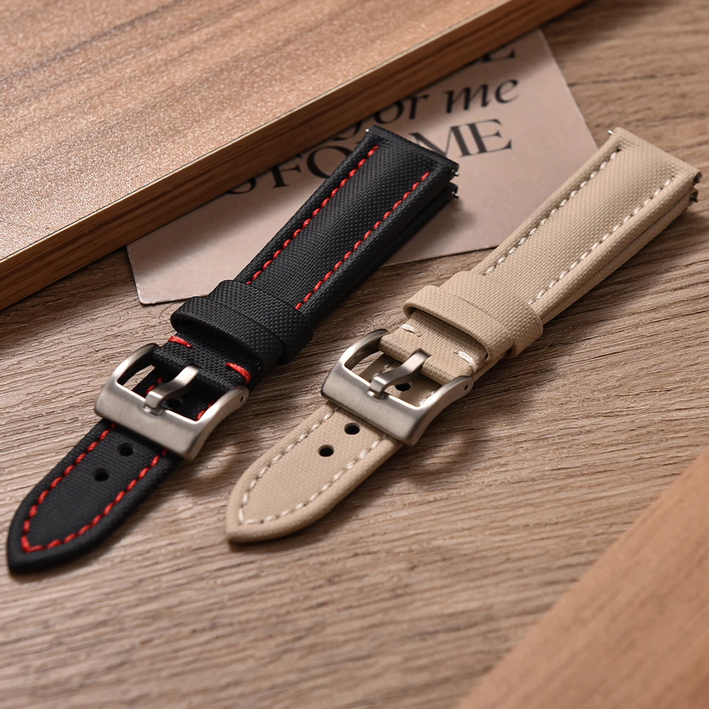 العالمي Sailcloth حزام (استيك) ساعة 18 مللي متر 20mm22mm Sailcloth حزام من الجلد Qucik الإصدار سوار إكسسوارات لأوميغا لحزام Seiko