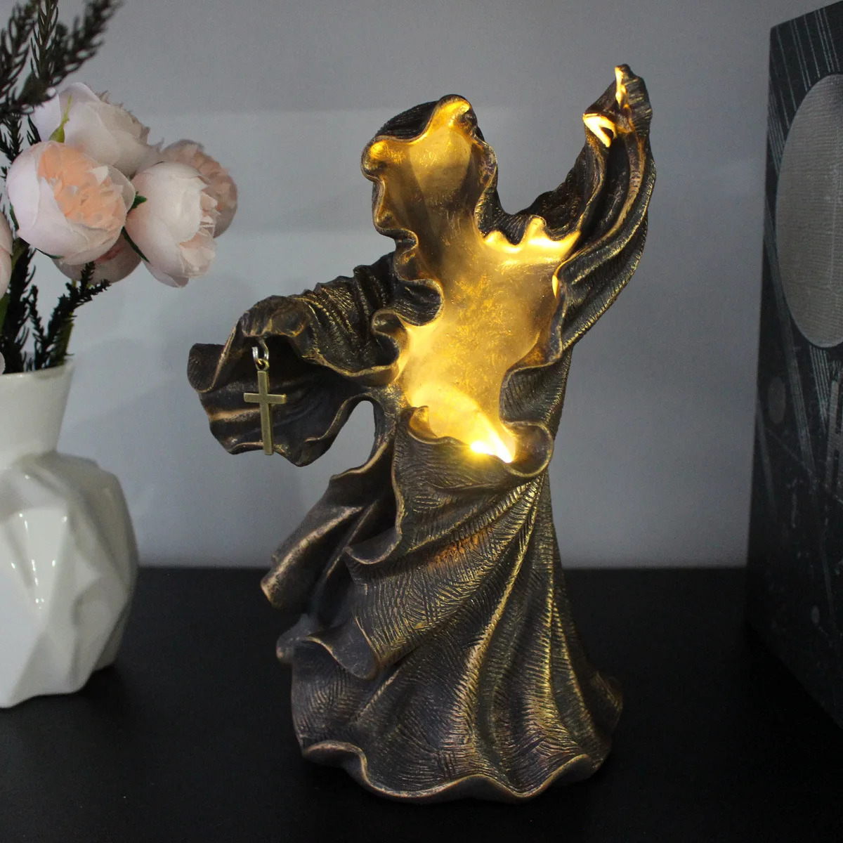 

‌Magical Witch Sculpture - Creative Desk Accent for Home