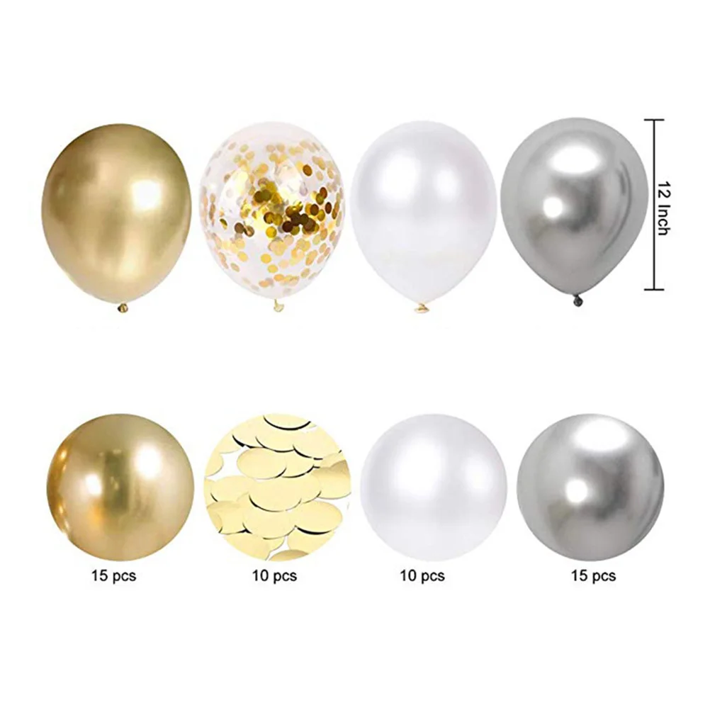 

50 Pcs Heavy Thick Balloons Latex Confetti Sequins Pretty Party Ornament Festival