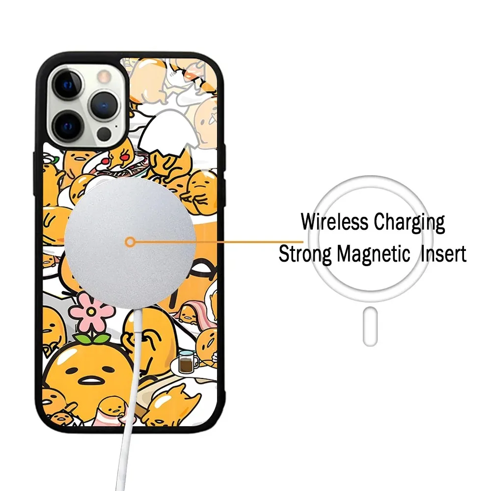 Sario G-Gudetama Phone Case For IPhone 15 14 13 Pro Max 11 12 Mini Alex Mirror For Magsafe Wireless Charging Cover