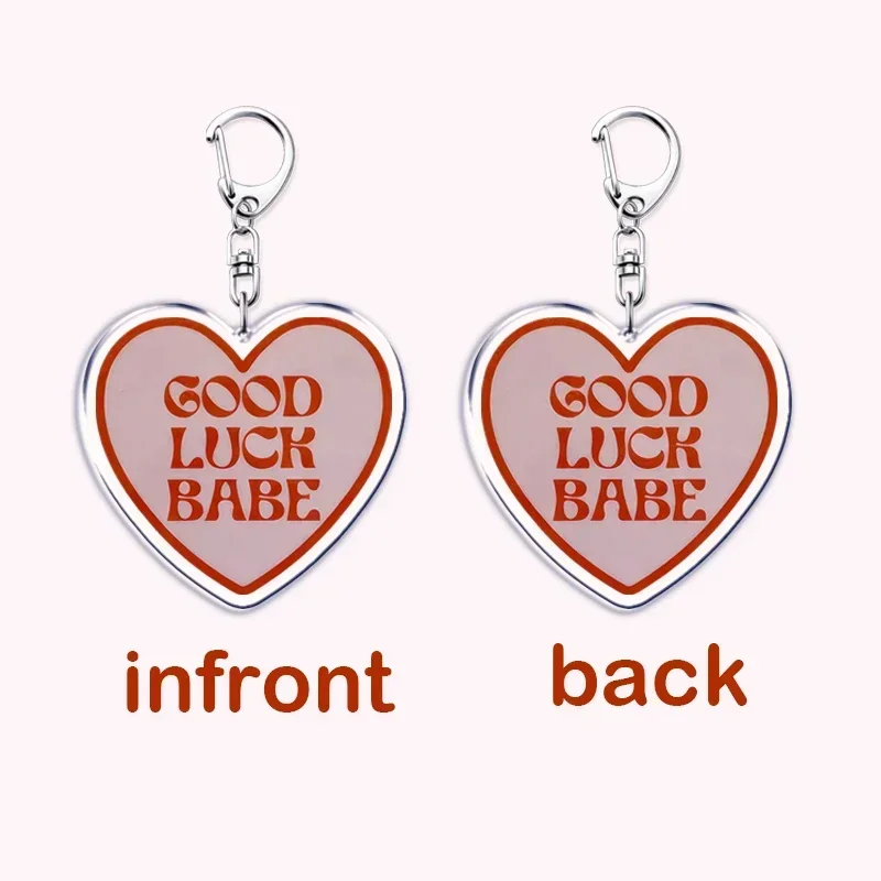 Popular Singer Chappell Roan Pink Pony Club Good Luck Babe Keychains for Accessories Bag Hot To Go Keyrings Jewelry Fans Gifts