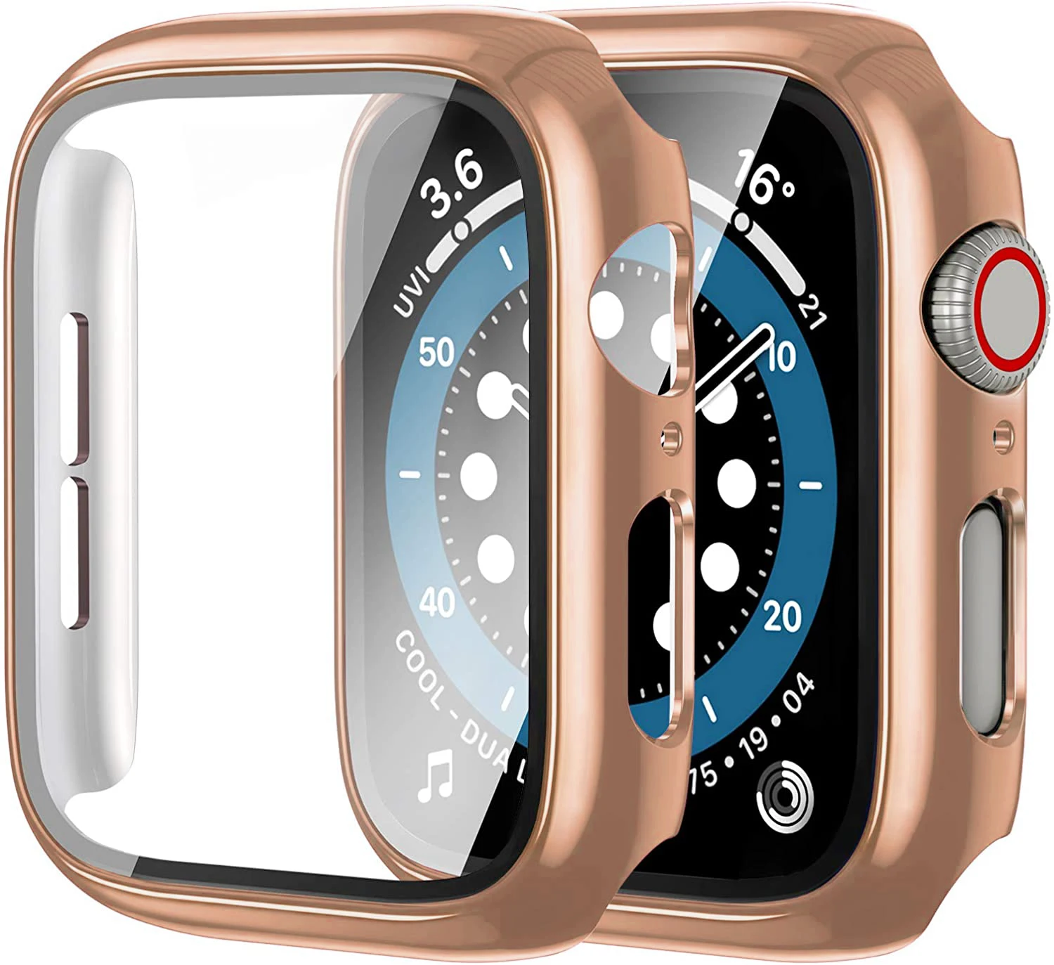 Glas abdeckung für Apple Uhrengehäuse 44mm 40mm 45mm 41mm 42mm 38mm Zubehör plattierte Displays chutz folie iwatch Serie 9 8 6 5 3 se 7