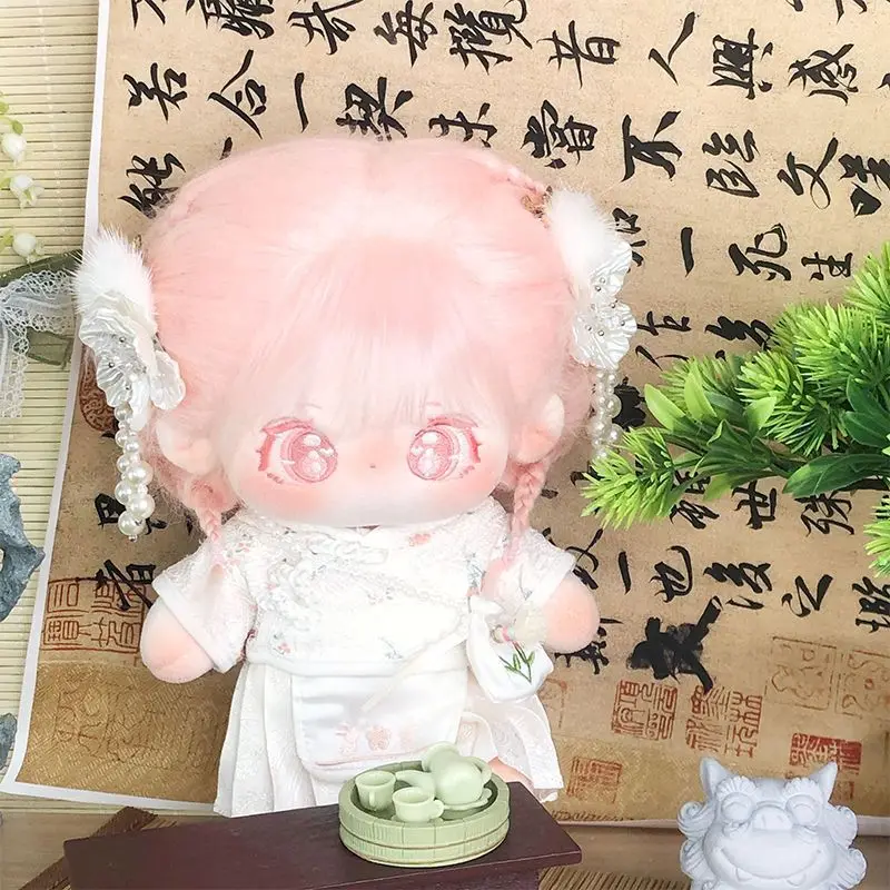 

Limited Stock 20cm No Attribute Bonny Kawaii Cotton Doll Pink Fried Hair with Skeleton Doll Gift