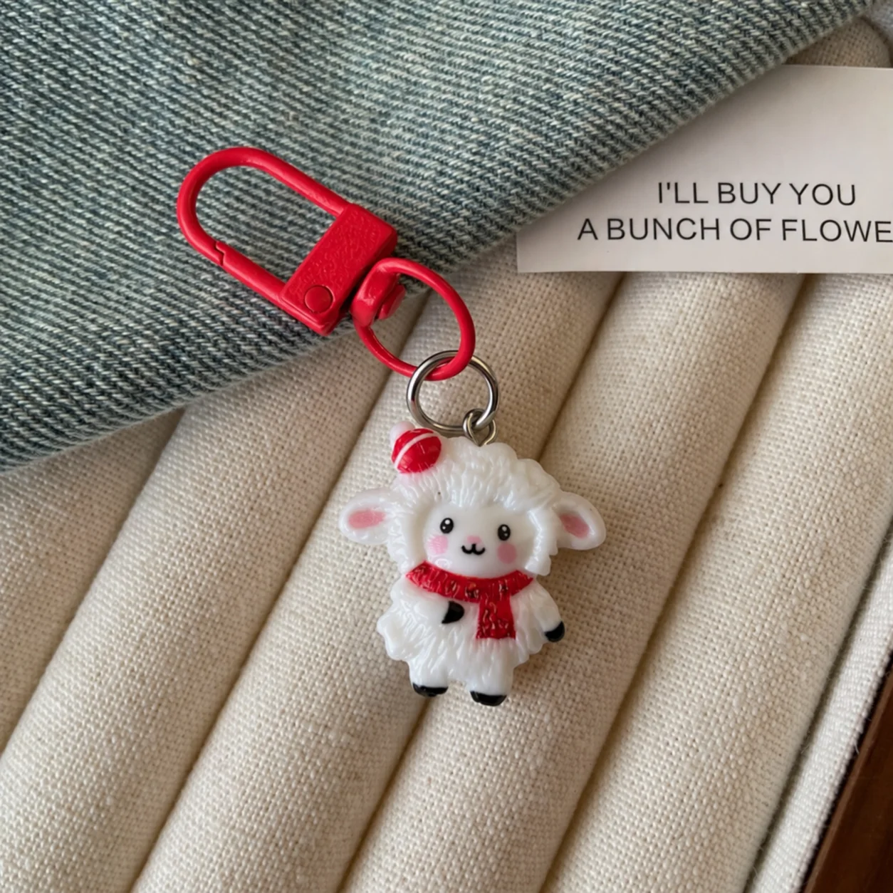Handbag Charm Cute Cartoon Lamb Keychain Backpack Charm Compact Lamb Bag Charm For New Year Gifts Backpacks Seasonal Gifting