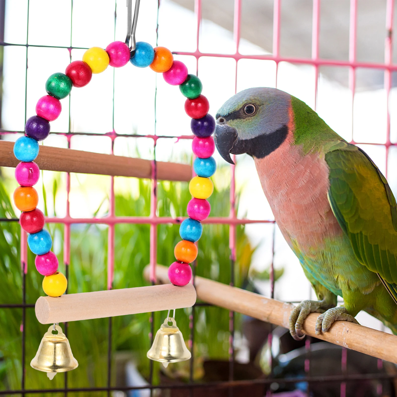 

2 Pcs Bird's Teeth Grinding Rod Large Parrot Chewing Toy Cage Swing Perch Plaything Parakeet Toys