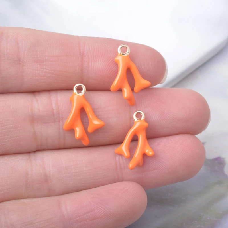 20 Stück doppelseitige Emaille-Korallenanhänger mit Öltropfen-Design für Ohrringe, Halsketten, Armbänder und Schmuckdekorationen – Detail 5