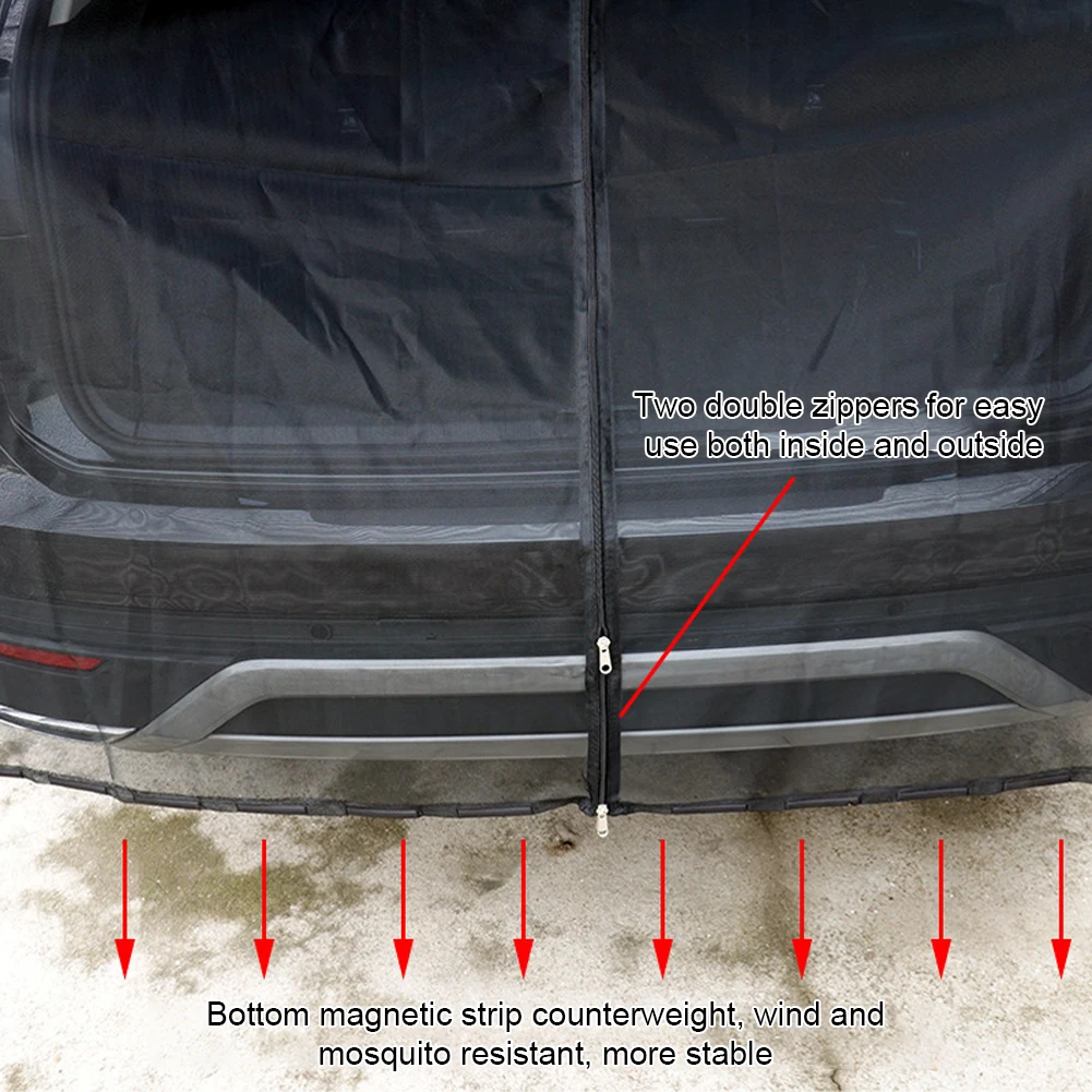 

Trunk Sunshade Cover Mesh Car Sunshade Screen UV Protection Insect-proof Mesh Curtain for Self Driving Tour for Outdoor Camping